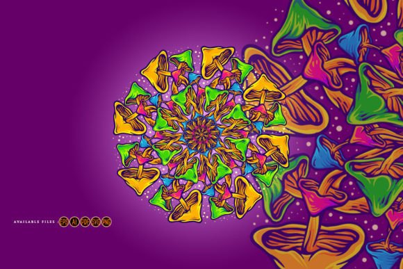 Download Magic Mushroom Mandala Geometry Ornament - Mandala geometry Collection