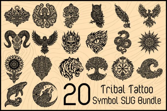Download Tribal Tattoo Symbol SVG Bundle - Tattoo Collection