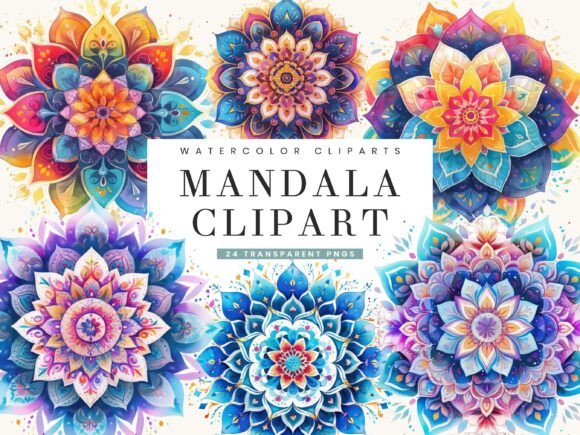 Download Watercolor Mandala Clipart Bundle - Color Collection