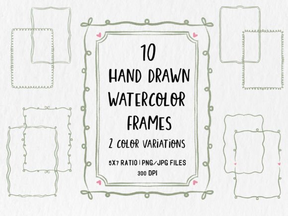 Download Watercolor Frame Clipart Bundle PNG - Color Collection