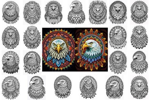 Download Bald Eagle Mandala Coloring Page for KDP - Color Collection
