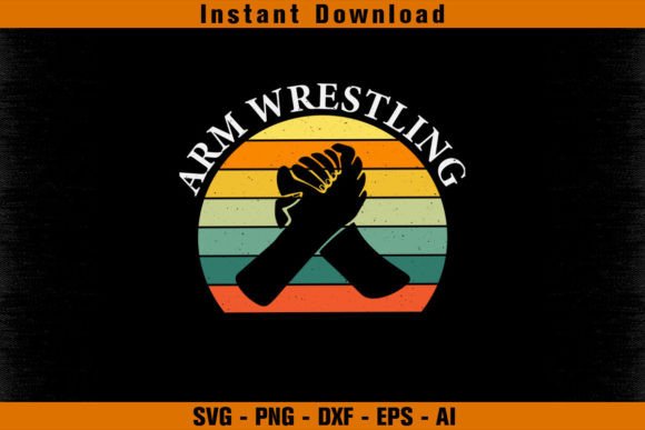 Download Arm Wrestling Vintage Retro Color Design - Color Collection