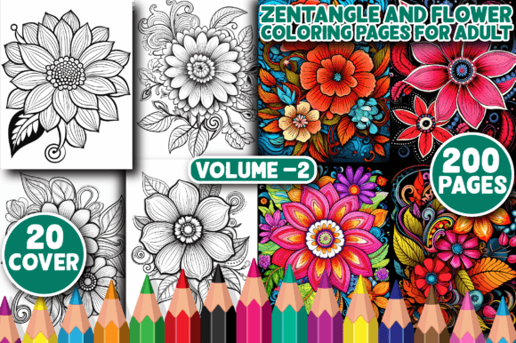 Download 200 Zentangle and Flower Coloring Pages - Color Collection