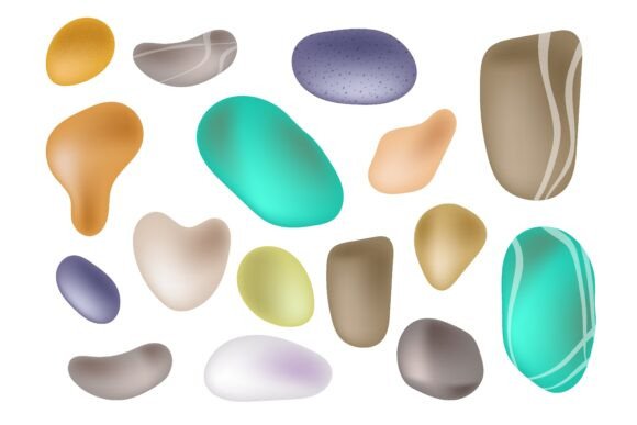 Download Set of Multicolored Sea Stones Collected - Color Collection